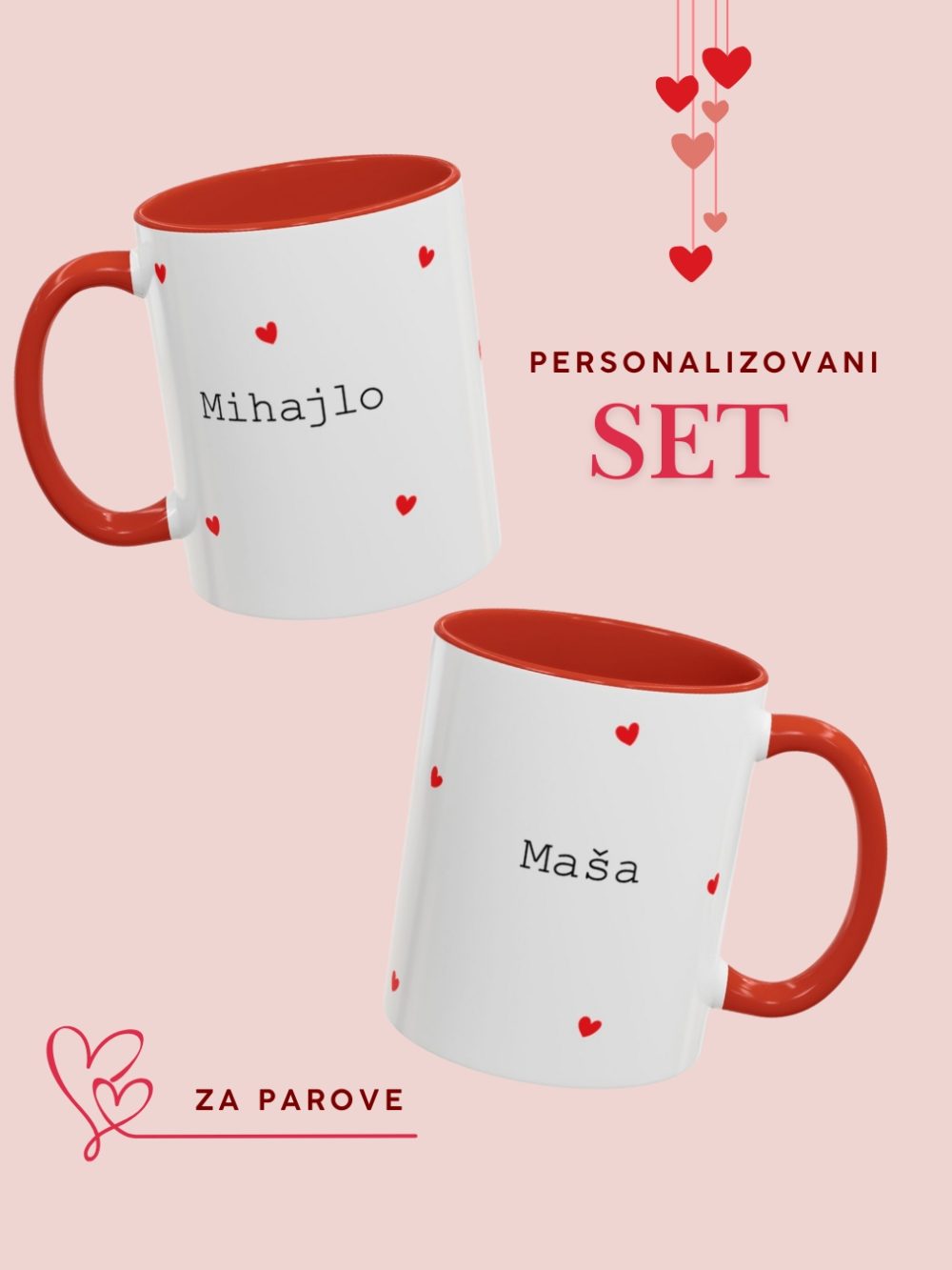 Šolje za parove RED SET
